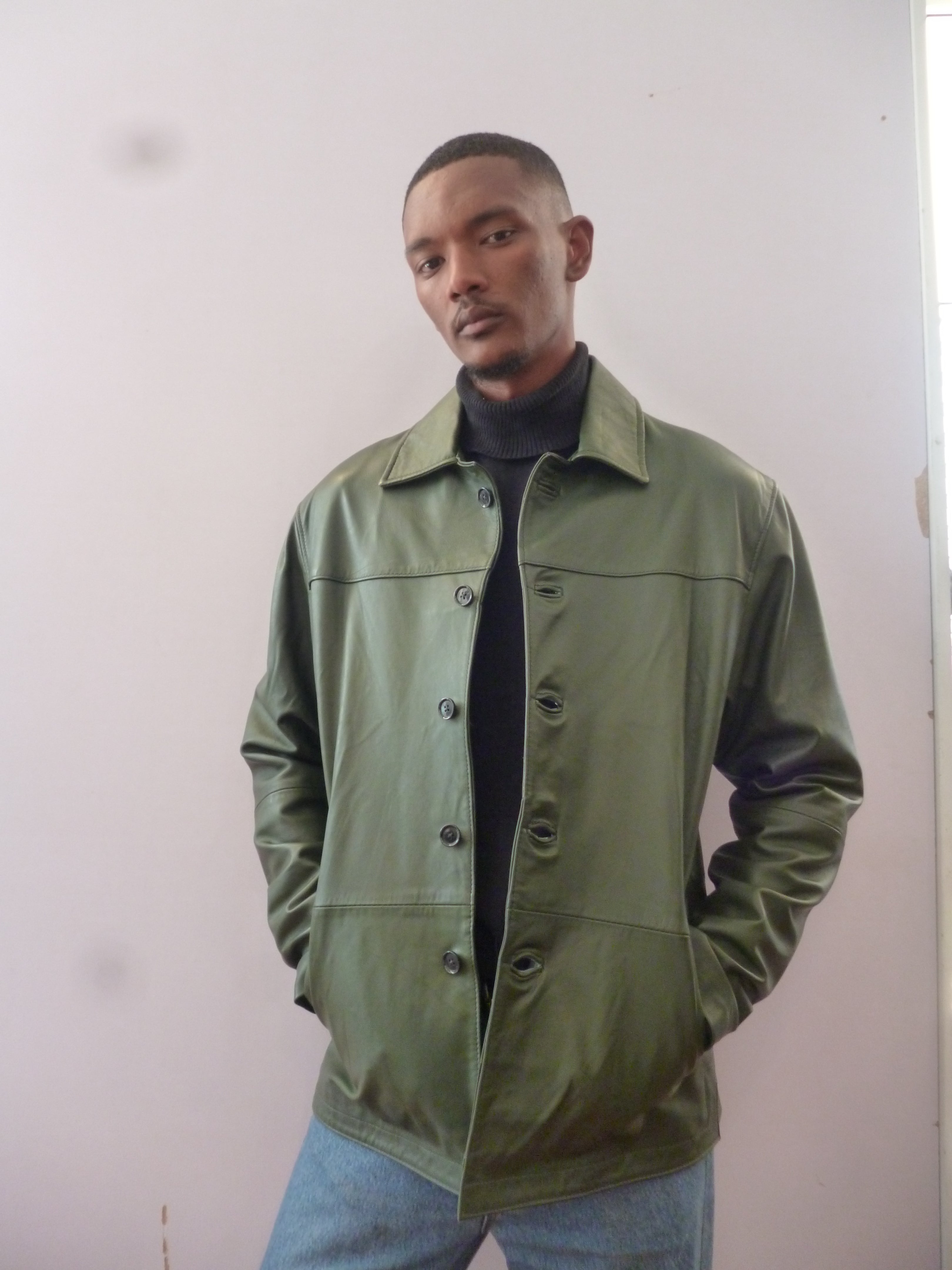 Men’s Emerald Green Leather Jacket – Stylish, Premium Quality with Classic Tailoring